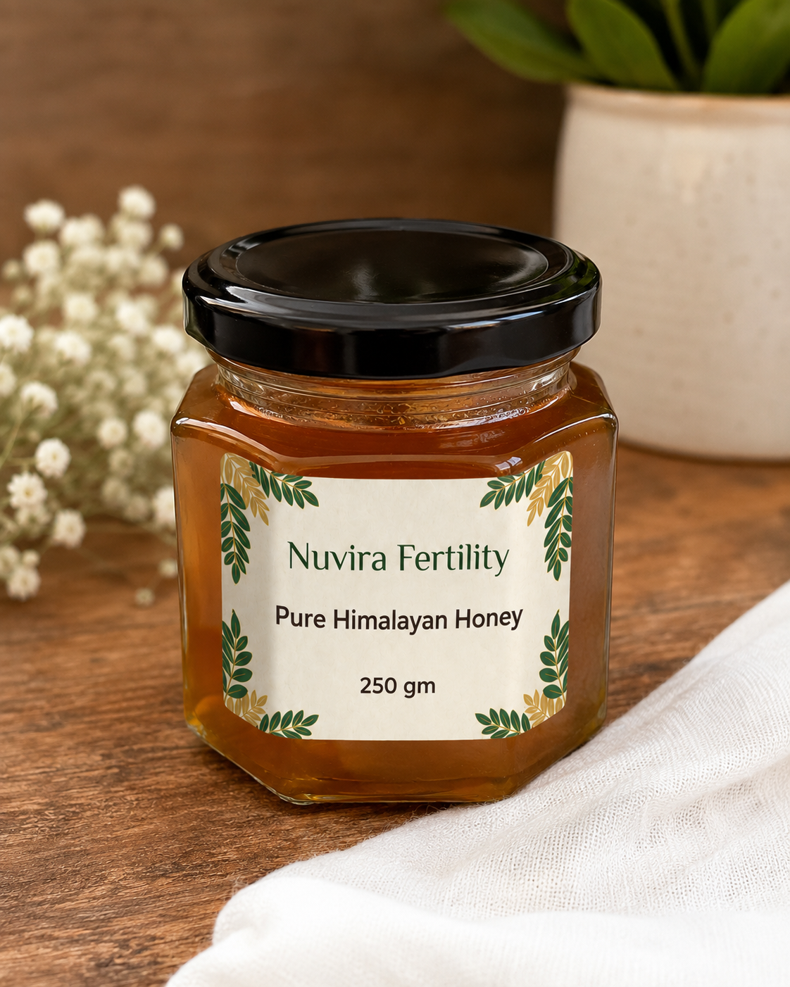 Organic Himalayan honey jar from Nuvira Naturals